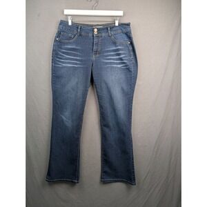 Angels Womens Blue Curvy Bootcut Jeans Size 12 Mid Rise Stretch Denim RN 130246